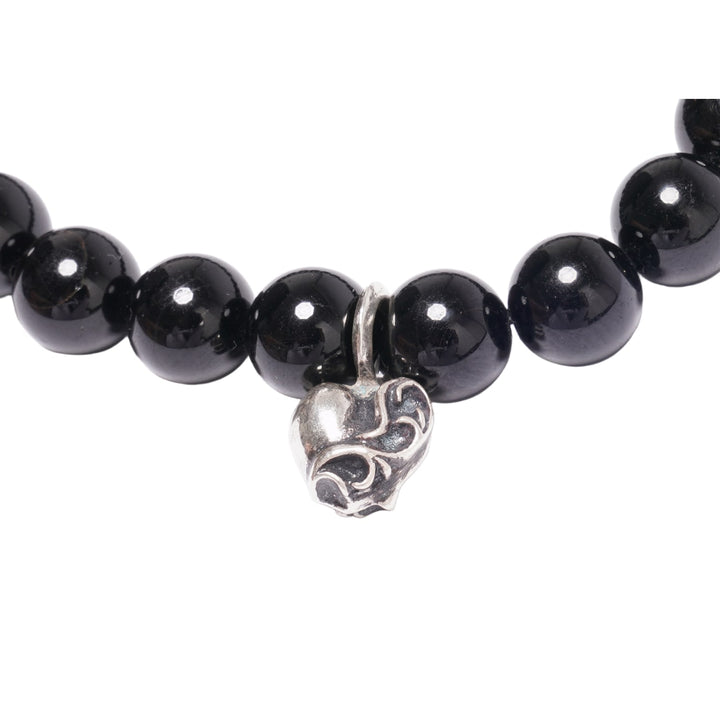 Chrome Hearts 'Floral Heart Pendant' Beaded Bracelet
