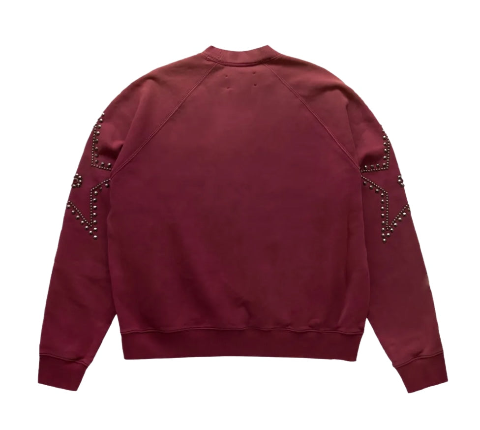 Satoshi Nakamoto 'Studded' Maroon Crewneck