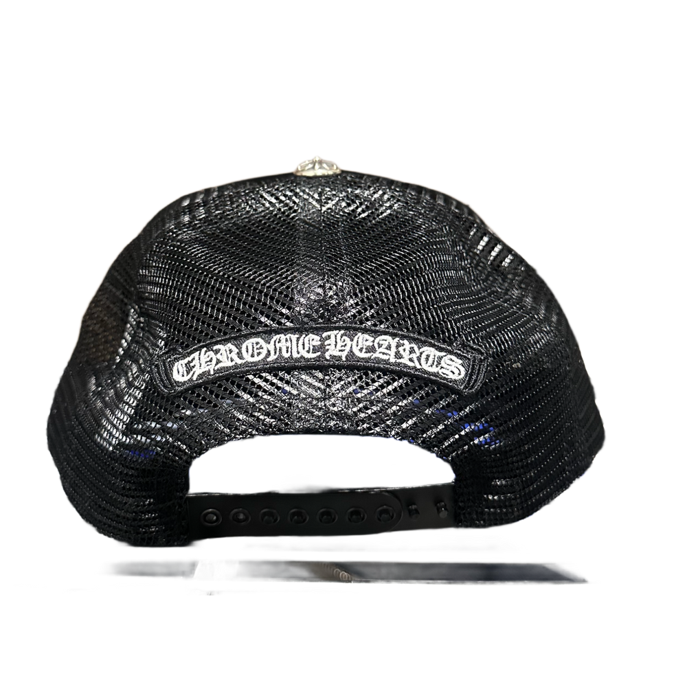 Chrome Hearts 'Black' Triple Cross Calf Hair Trucker Hat