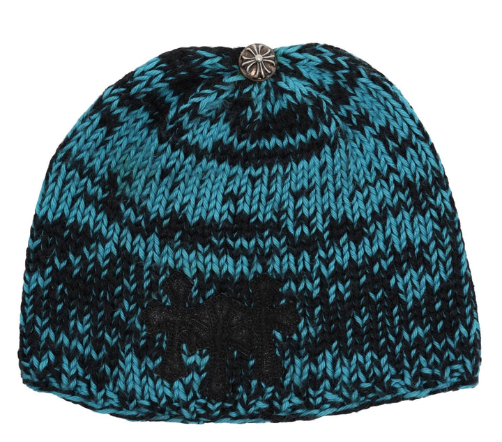 Chrome Hearts 'Teal Cashmere' Cross Patch Beanie