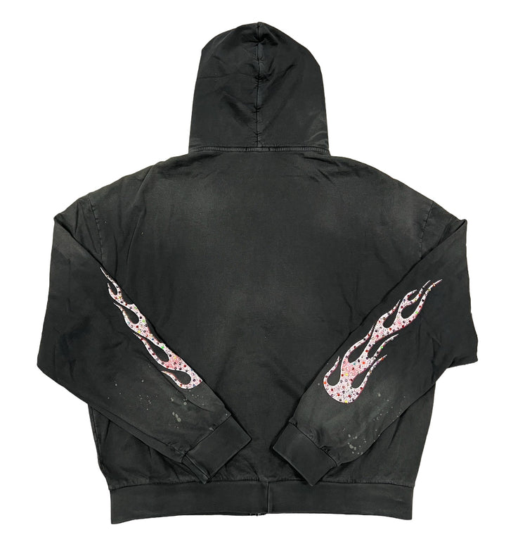 Bossi 'White and Red Splat' Grey Zip-Up