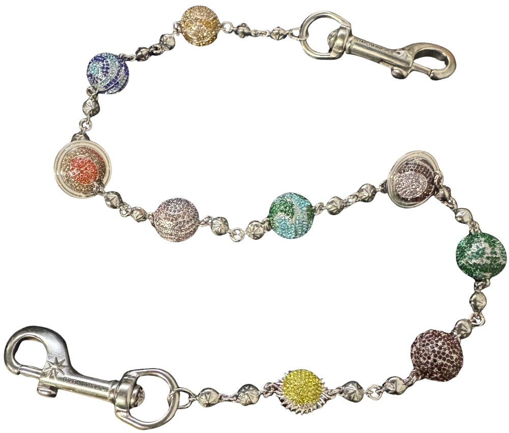 Starchain World 'Solar System' Multicolor 26.5in Silver Starball Wallet Chain