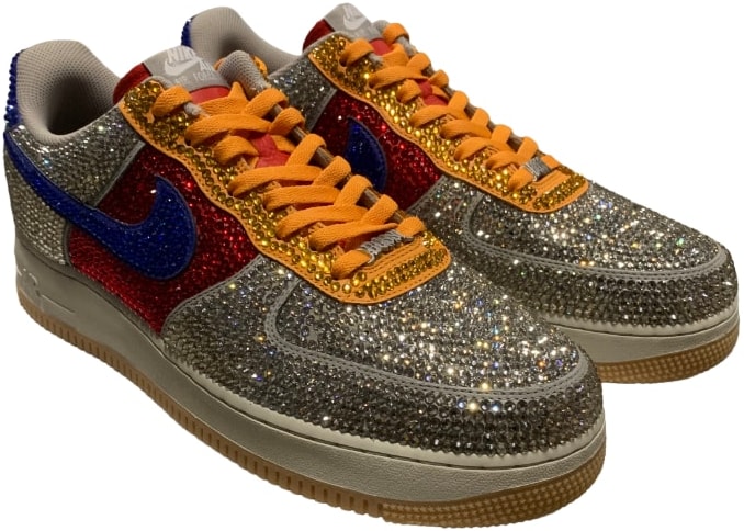 Bossi 'Tan/Red/Blue' Rhinestone Air Force 1