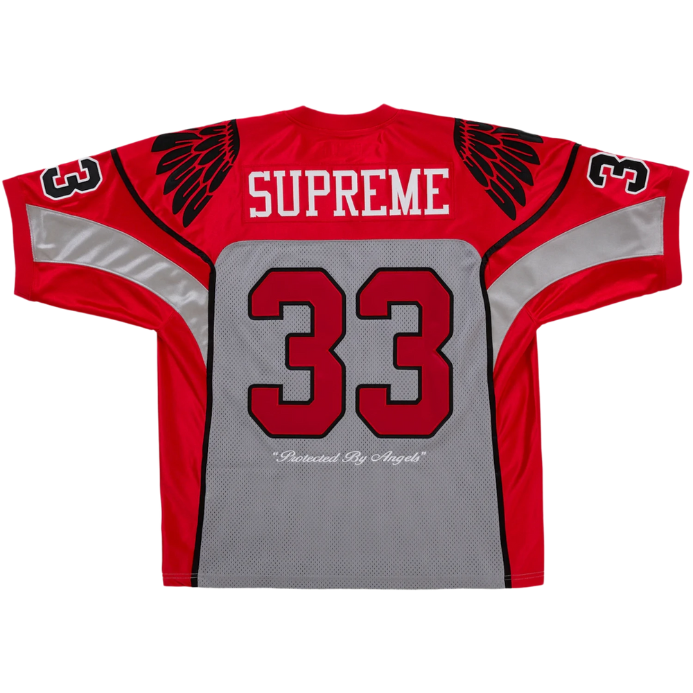 Supreme 'Wings' Grey and Red Football Jersey