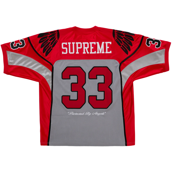 Supreme 'Wings' Grey and Red Football Jersey