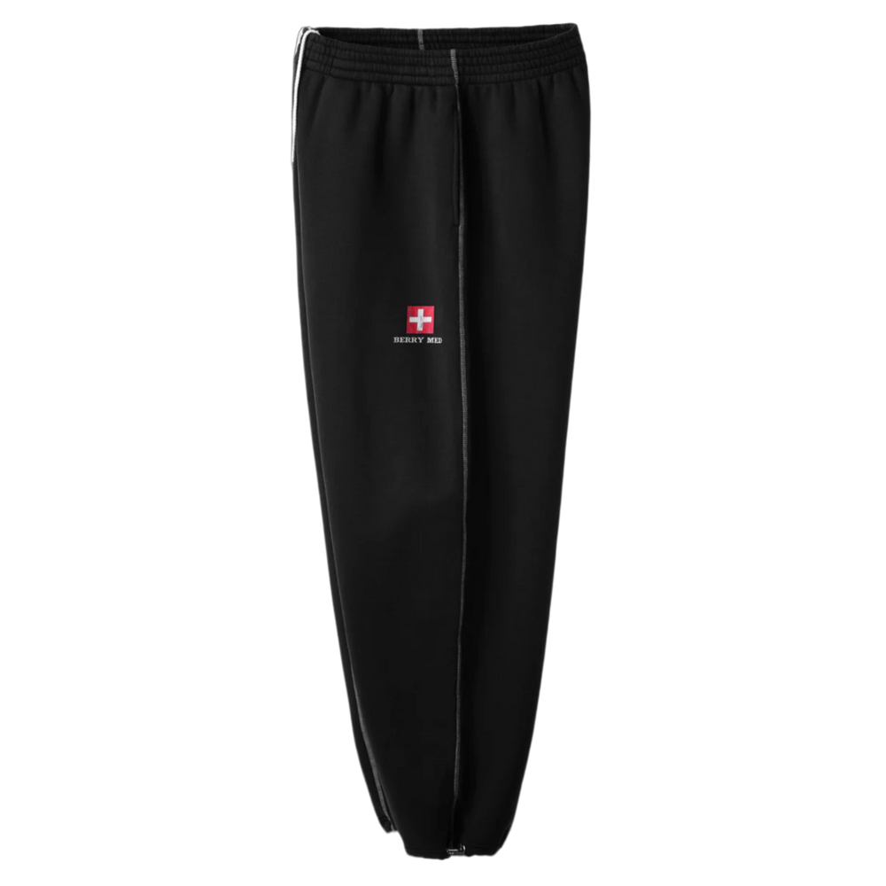 Gold + Vintage Raspberry Hills 'Berry Med' Black Sweatpants