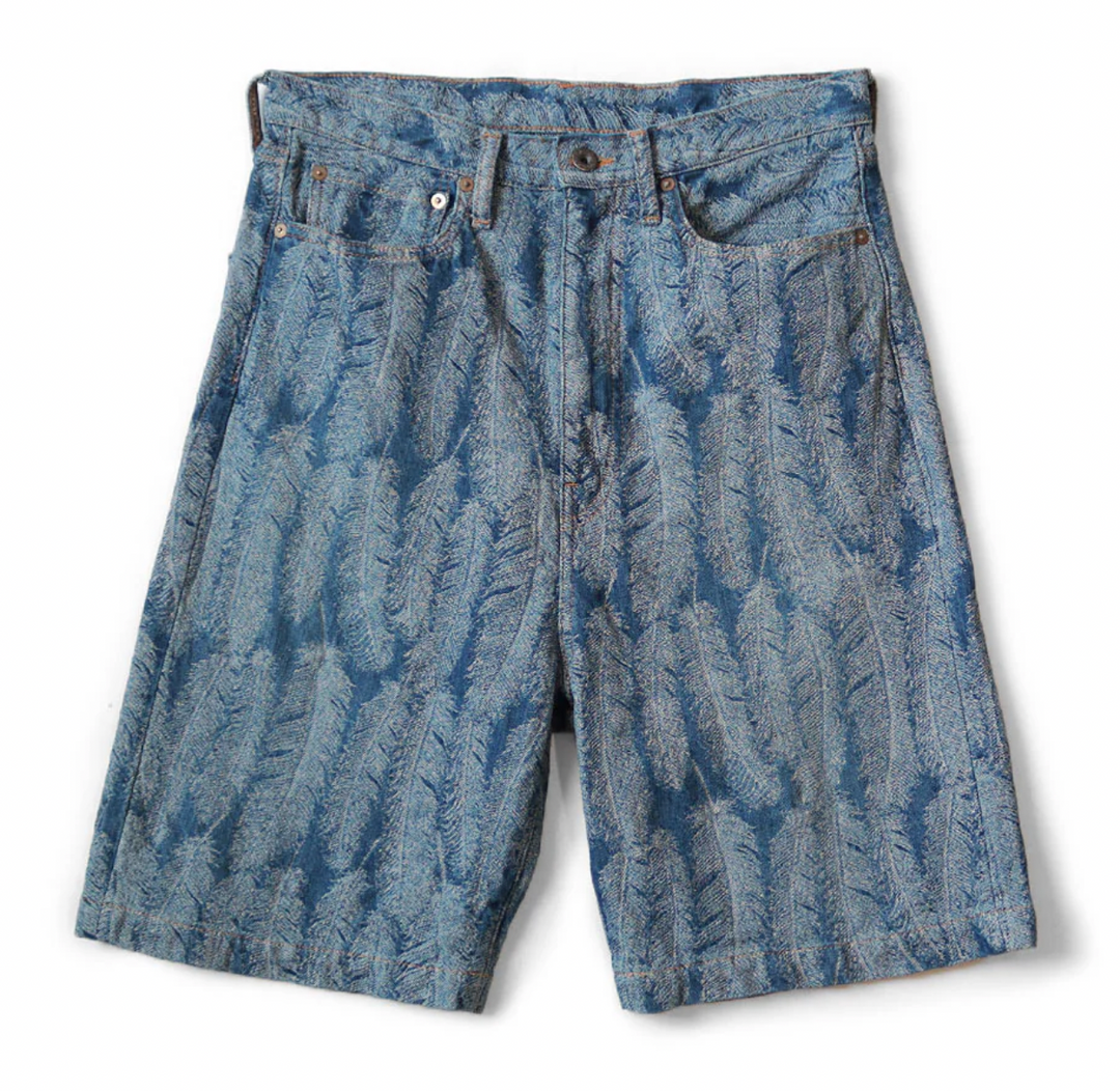 Kapital 12 Oz 'Magpie' Blue Denim Shorts