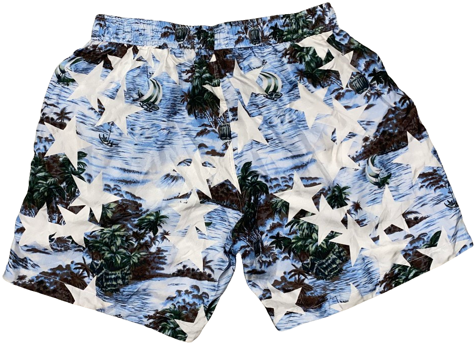 Amiri 'Tropical Star' Silk Shorts