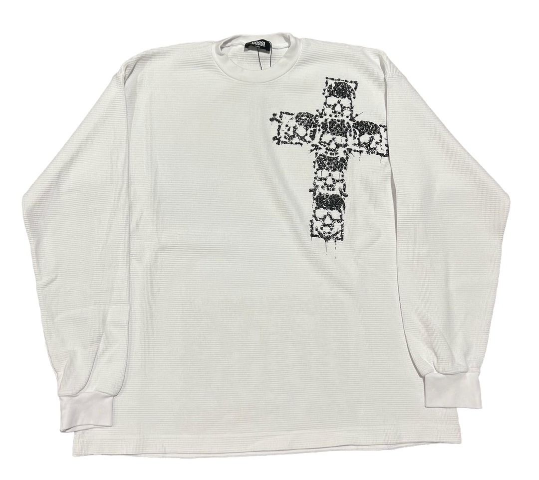 Bossi x ShowroomLA 'Black Skull Cross' White Thermal