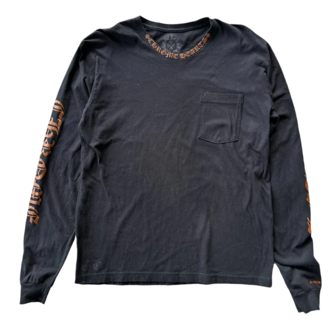 Chrome Hearts 'Brown Collar Logo & Pocket' Longsleeve