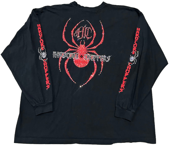 Hardcore Choppers 'Big Red Spider' Rhinestone Vintage L/S