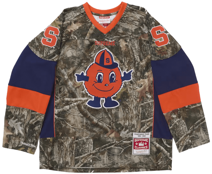 Supreme 'Woodland Camo' Mitchell & Ness Syracuse NCAA Hockey Jersey