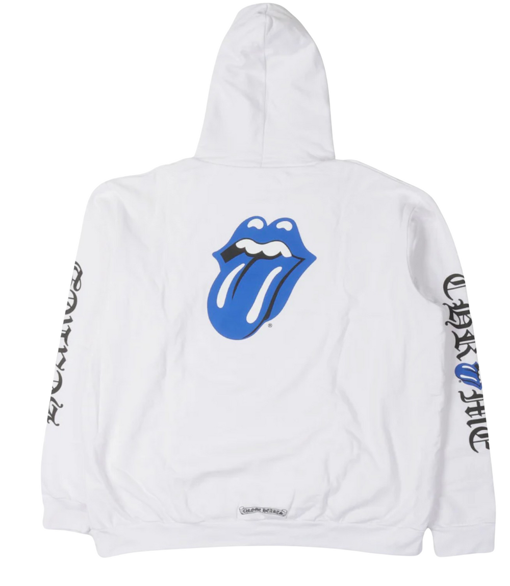 Chrome Hearts 'Rolling Stones' White/Blue Hoodie