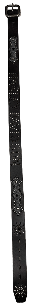 Studded 'Harley Davidson Black Leather Sun Gem' Black Belt