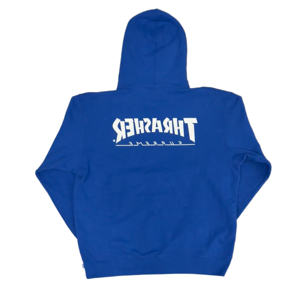 Supreme x Thrasher 'Skateboard Game UI Overlay Blue' Hooded Sweatshirt