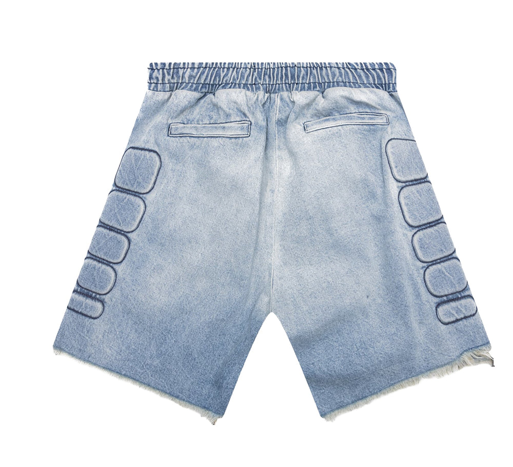 Satoshi Nakamoto 'Blue Denim' Moto Shorts