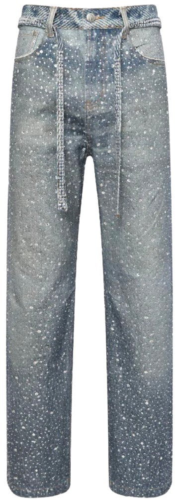 Birth Of Royal Child '3D Printed Washed' 20k Swarovski Blue Jeans