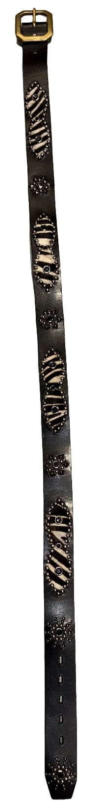 Studded 'Zebra Hair' Sun Gem Black Belt