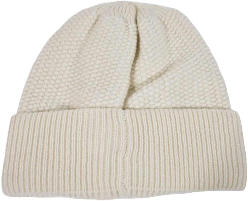 Chanel 'Cream' Cashmere Wool CC Logo Knit Beanie