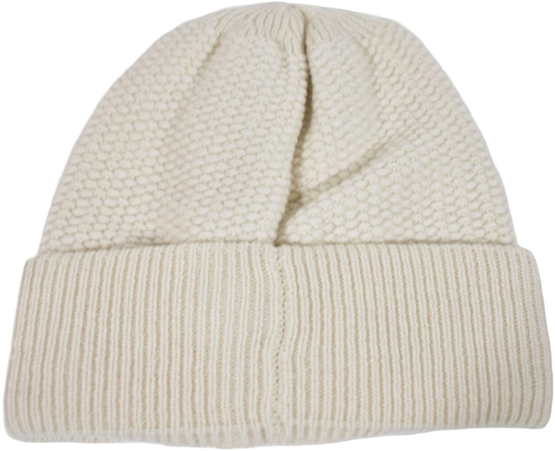 Chanel 'Cream' Cashmere Wool CC Logo Knit Beanie