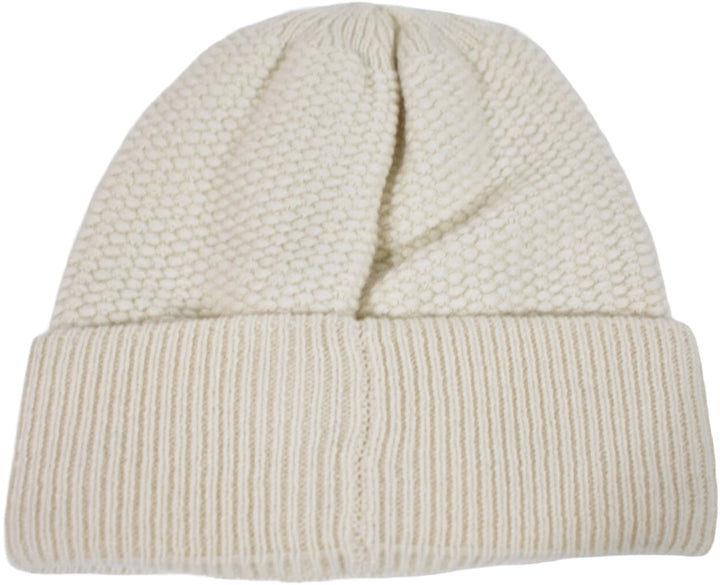 Chanel 'Cream' Cashmere Wool CC Logo Knit Beanie