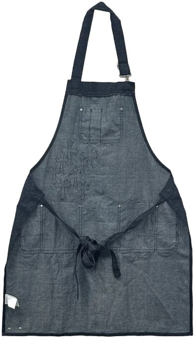 Chrome Hearts 'Black Leather Cross Patch' Denim Apron