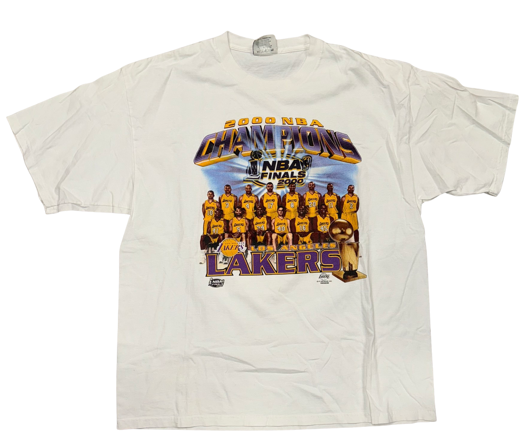 Los Angeles Lakers '2000 Champions' White Vintage Tee