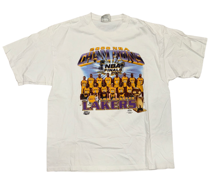 Los Angeles Lakers '2000 Champions' White Vintage Tee