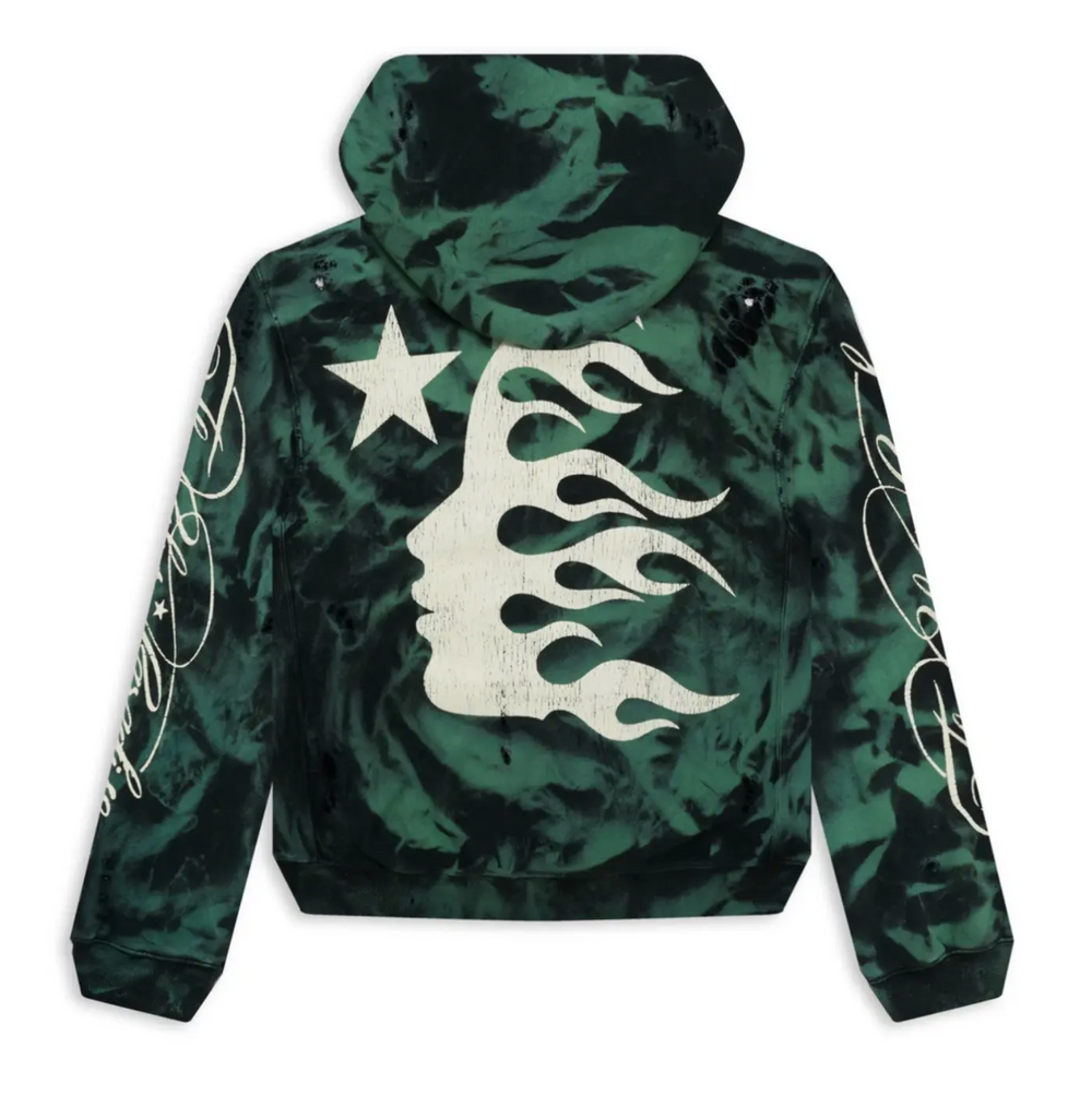 Hellstar 'Paradise' Green Marble Hoodie