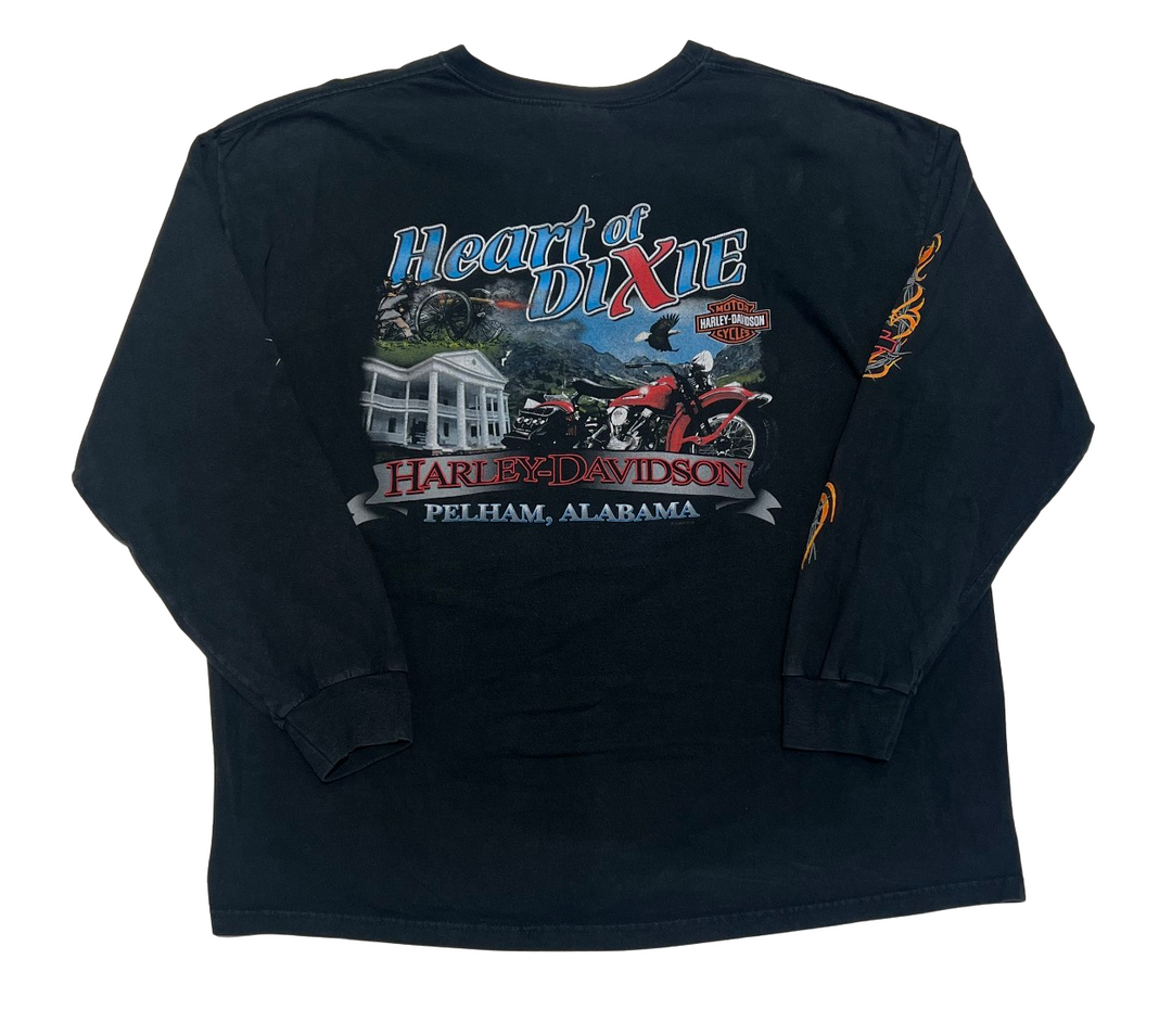 Harley Davidson 'Pelham' Vintage Flame Long Sleeve