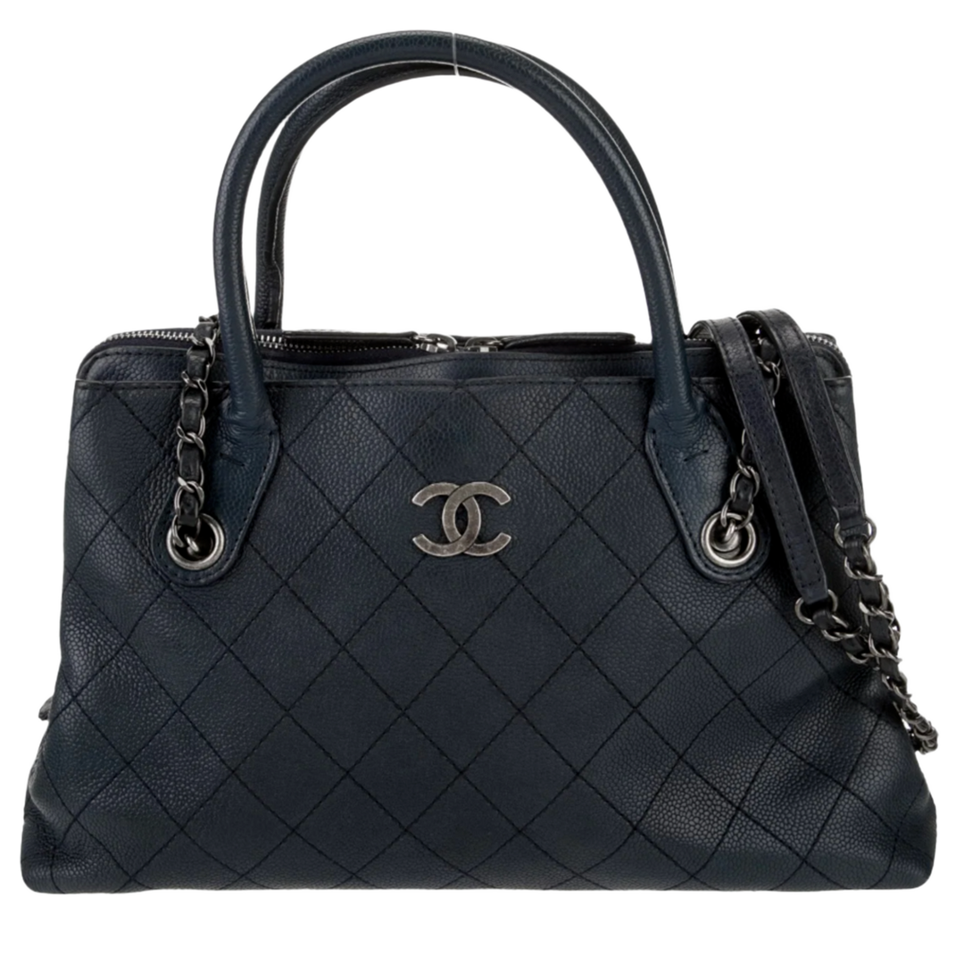 Chanel Urban Quilted Caviar 'Small Shopping Tote' Aged Ruthenium Bag