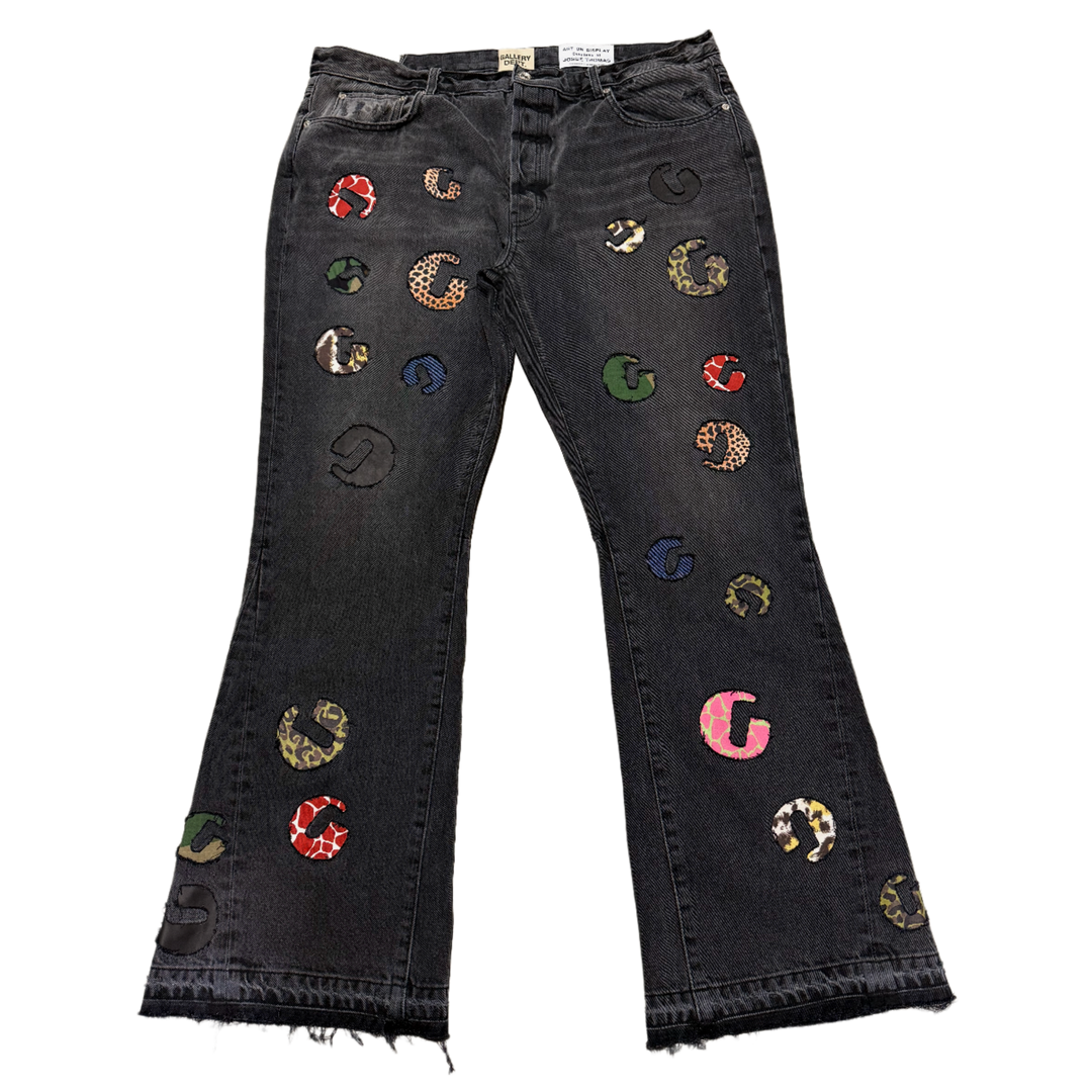 Gallery Dept. 'Multi G Patch' Black Flare Jeans