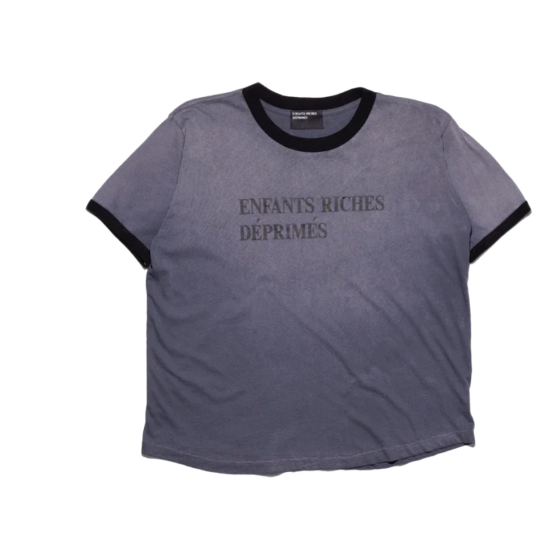 Enfants Riches Deprimes 'Grey/Blue' Logo Ringer Tee