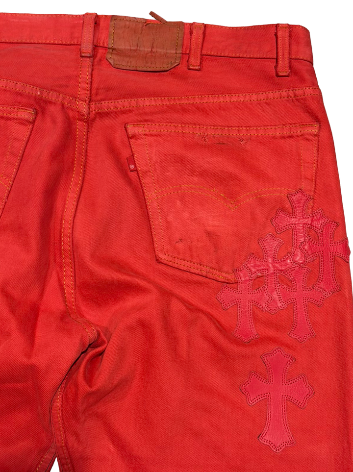 Chrome Hearts '16 Patch' Red Jeans