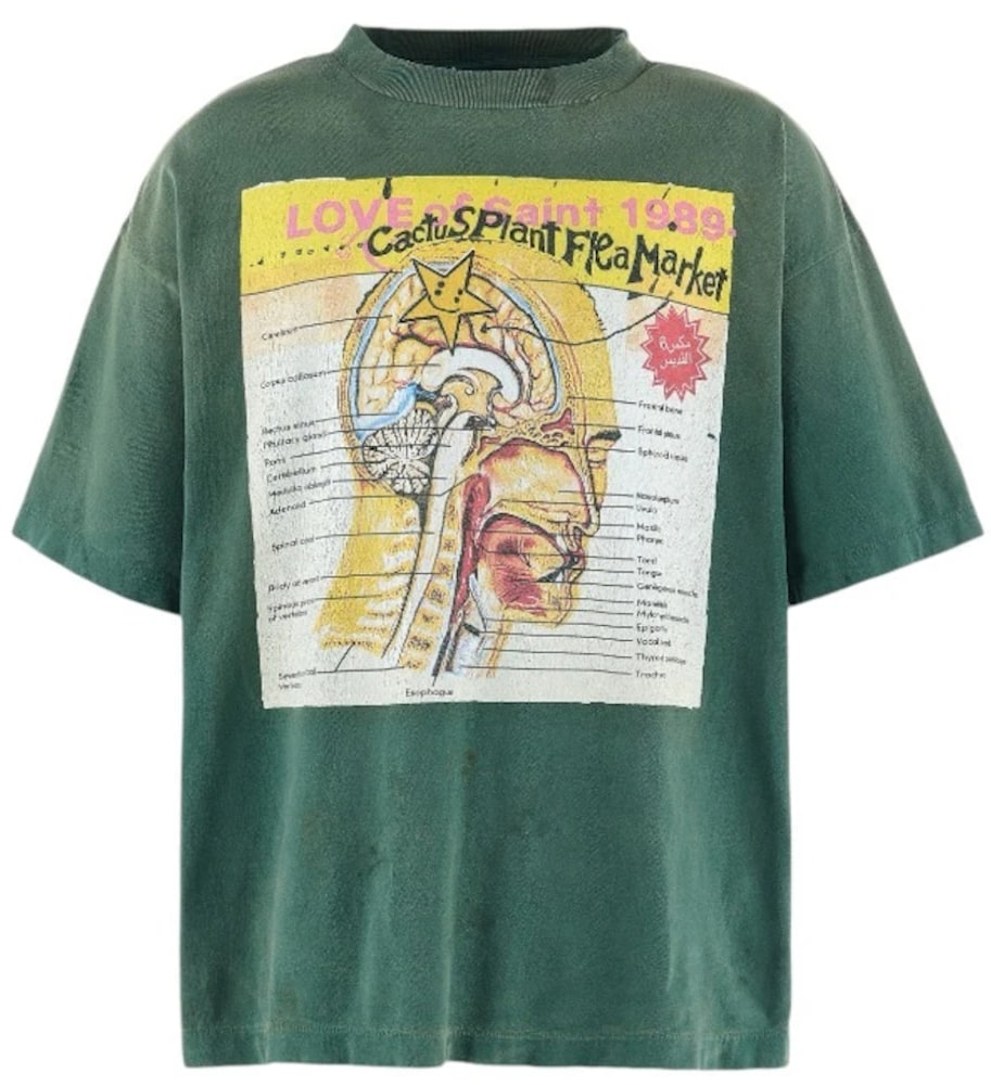 Saint Michael x Cactus Plant Flea Market 'LOVE OF SNT' Green Tee