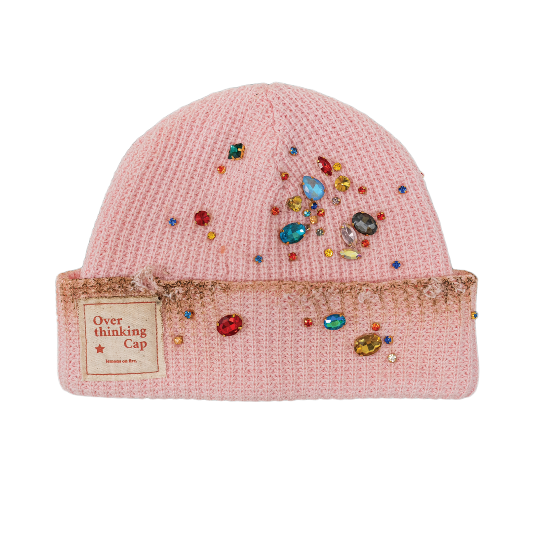 Lemons On Fire 'Pink' Multicolor Crystals Beanie