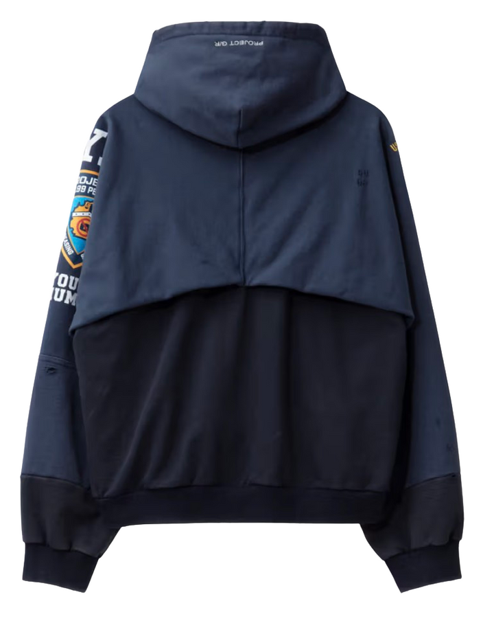 Project G/R Reconstructed Folded 'Navy' Zip Hoodie