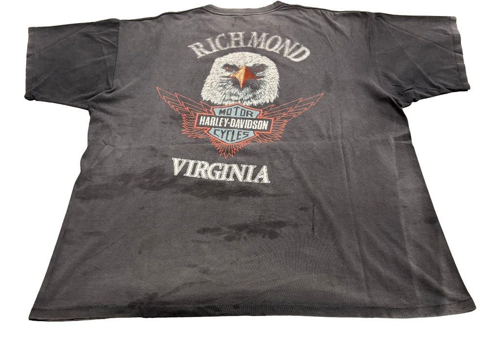 Harley Davidson 'Richmond,VA' 1990s Vintage Grey Tee