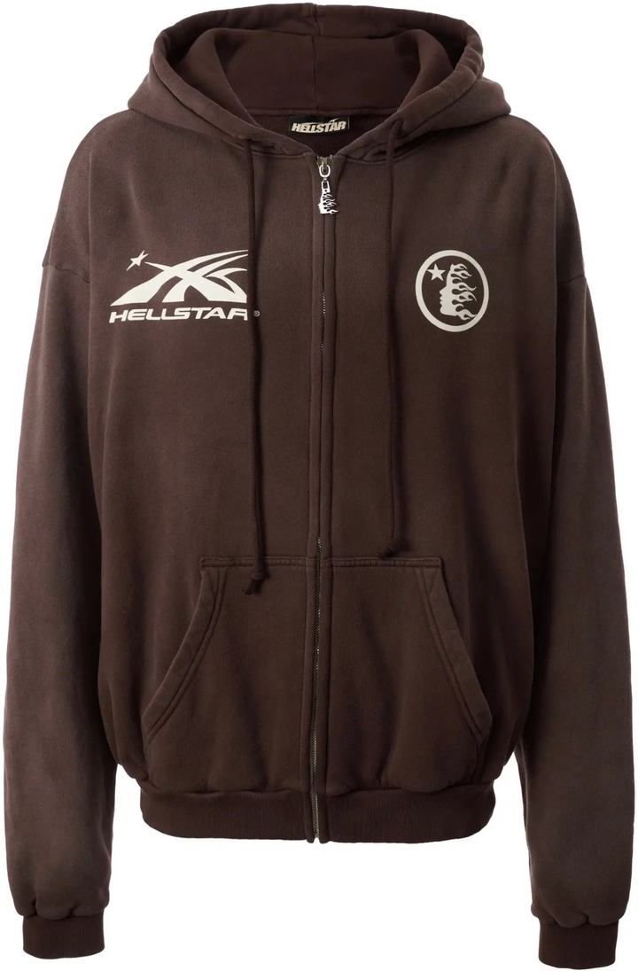 Hellstar Sports 'Brown' Zip-Up Hoodie