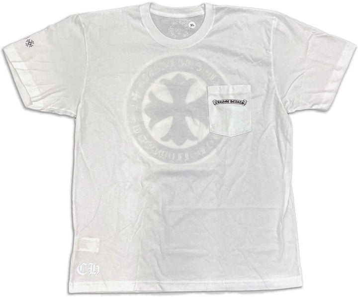 Chrome Hearts 'Yellow Plus Cross' White Pocket Tee