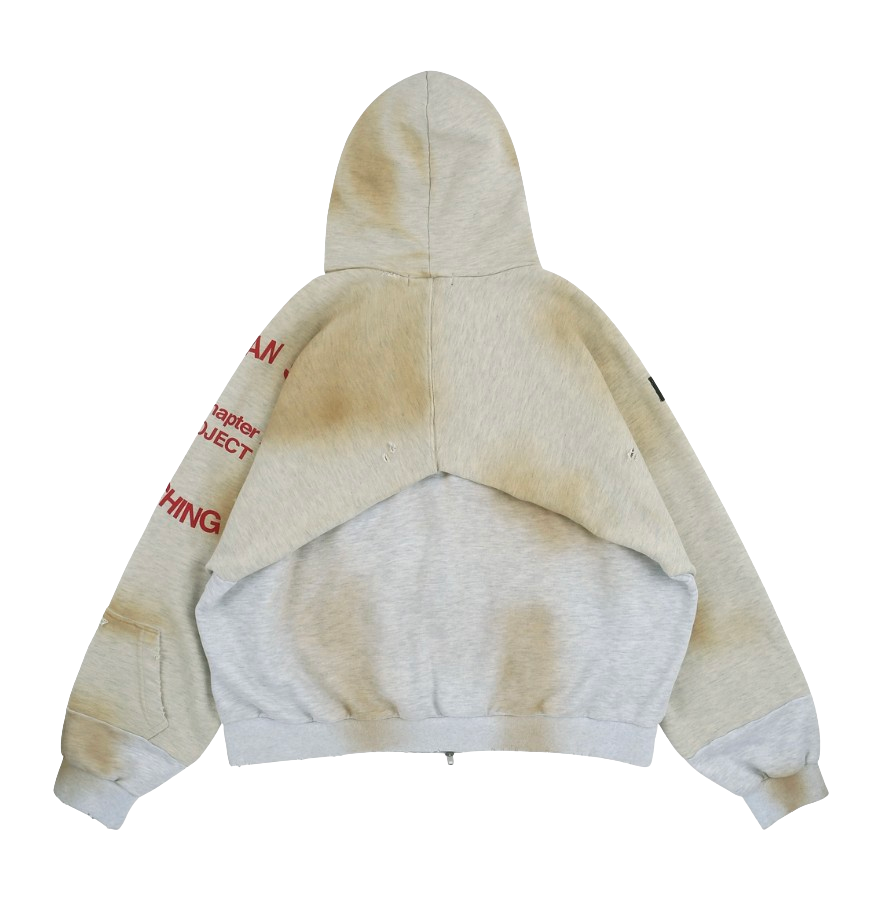 Project G/R 'Reconstructed' Folded Zip Up Hoodie