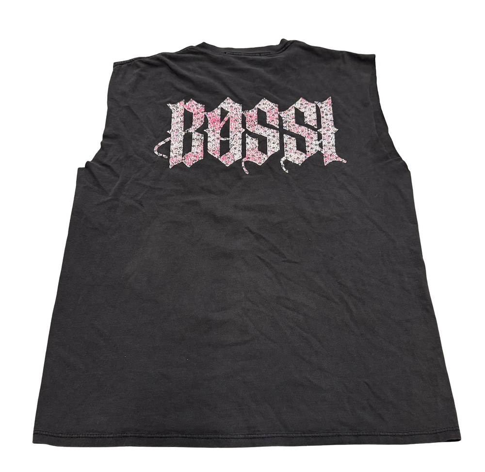 Bossi 'Attitude Problem' Vintage Rhinestone Cutoff Tee