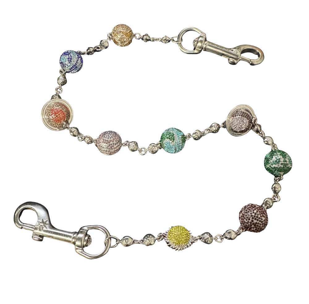 Starchain World 'Solar System' Multicolor 26.5in Silver Starball Wallet Chain