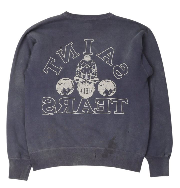 Saint MIchael x Denim Tears 'Navy' Distressed Crewneck