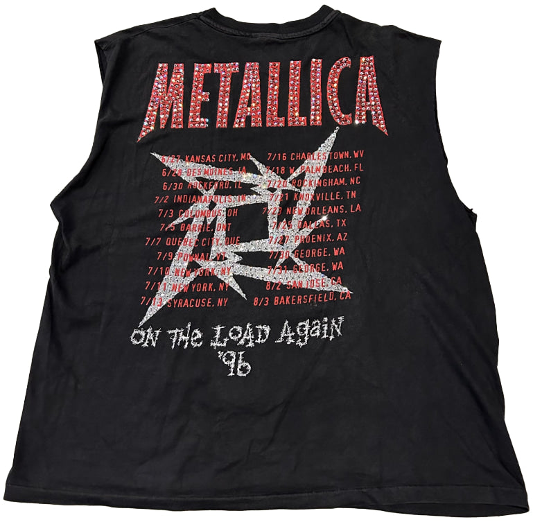 Metallica 'On The Load Again '96' Vintage Rhinestone Cutoff Tee