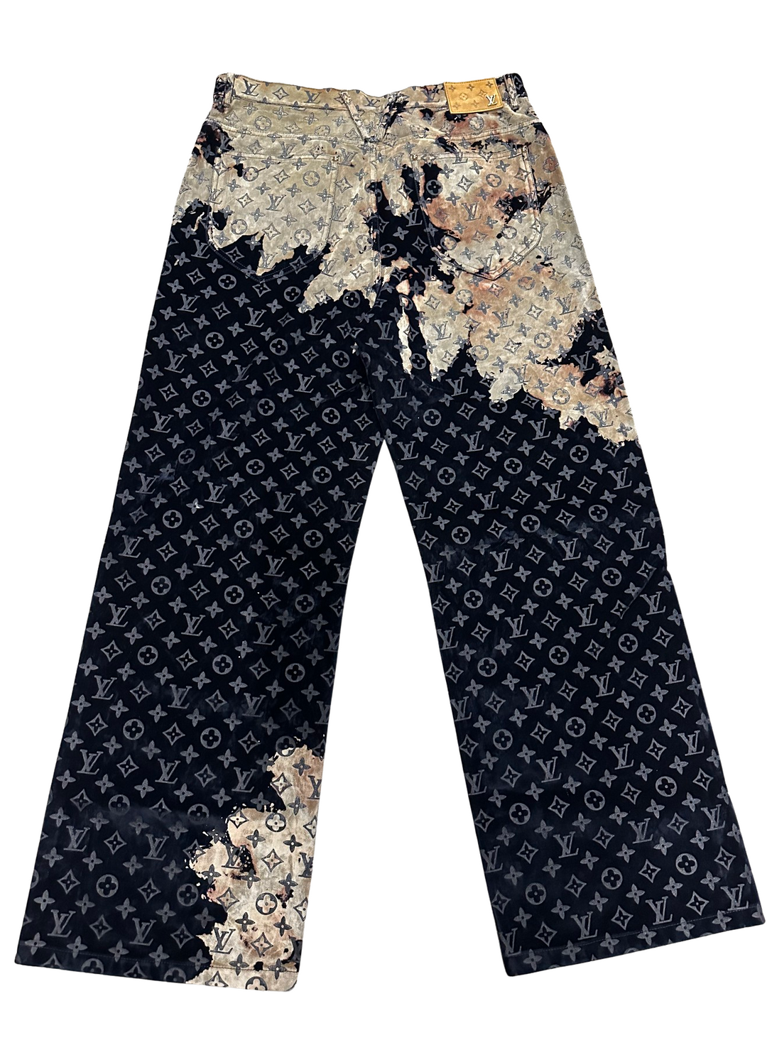 Louis Vuitton 'Bleach Effect' Monogram Denim Pants