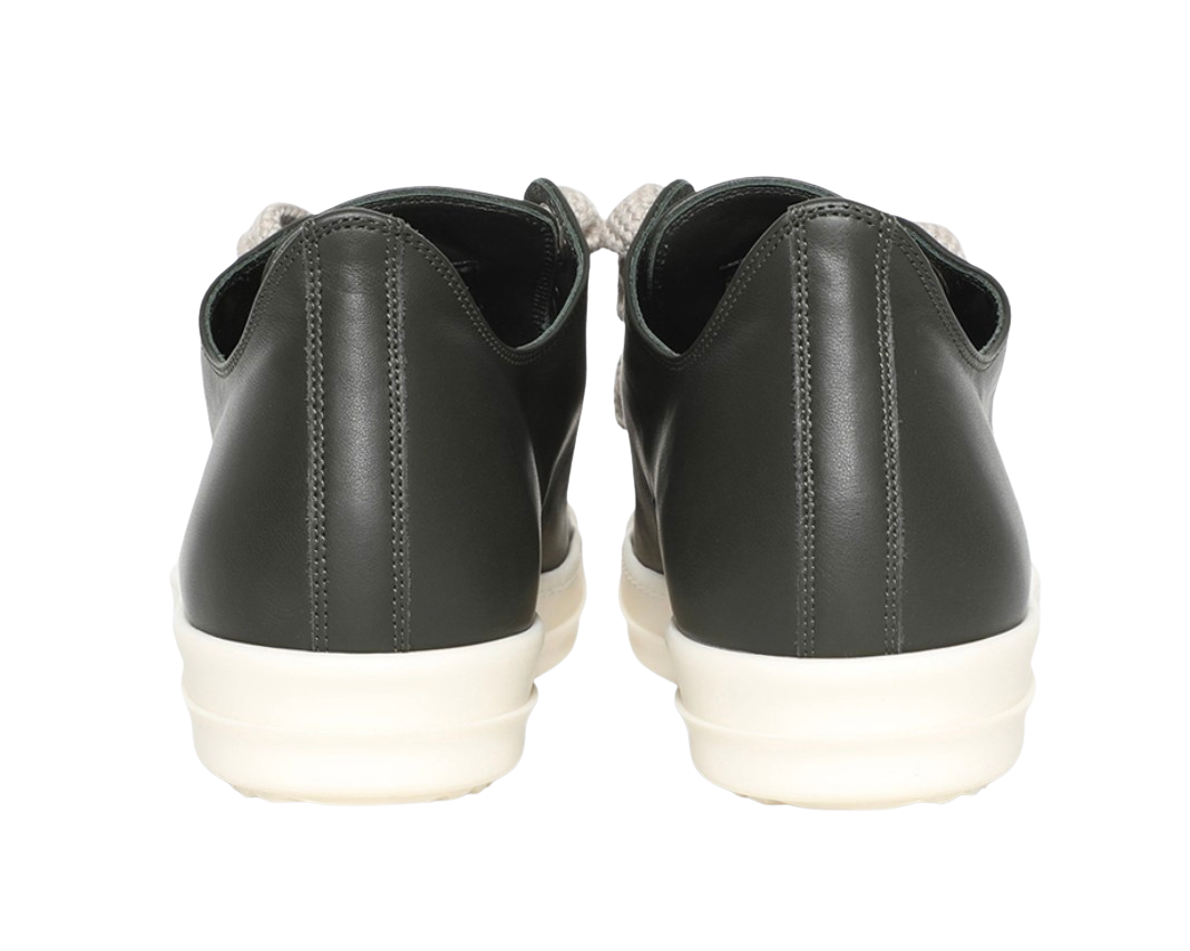 Rick Owens Leather Jumbo Lace Low 'Forest Green' Sneaks