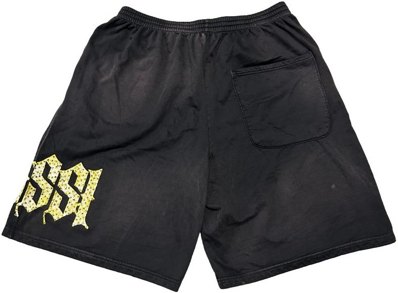 Bossi 'Mohawk Blue Skull' Rhinestone Sweatshorts