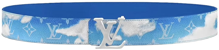 Louis Vuitton 'Blue' Monogram Clouds Reversible 40mm Belt
