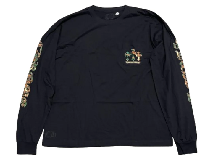 Chrome Hearts 'Camo Horseshoe Logo' Black Long-Sleeve Tee